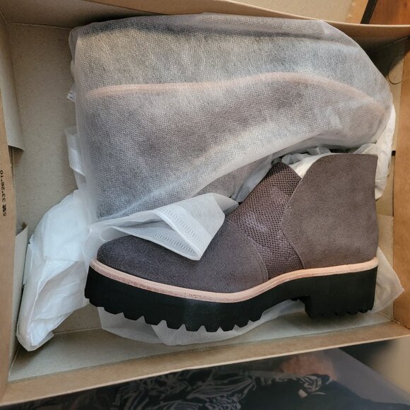 All Black Womens Nu Banded Gray Ankle Boots Shoes 36.5 Medium - Picture 4 of 14